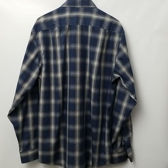 🎁5/$25 Pronto Uomo Shirt Men's Size 2 XL Non-Iron Long Sleeved Plaid Button Up - Picture 4 of 6